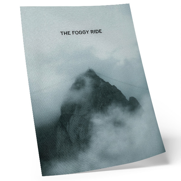 Poster Montagna monocromatica, atmosfera mistica, pace