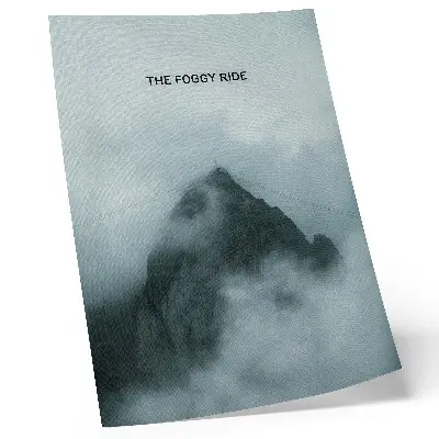 Poster montagna monocromatica con atmosfera mistica e pace