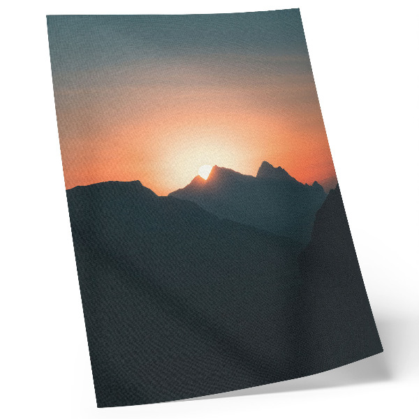 Stampa su tela Tramonto in montagna, pace magica