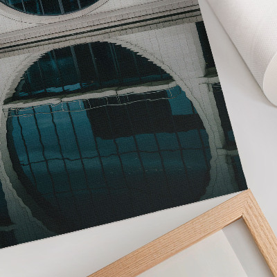 Stampa su tela Architettura moderna, il vetro riflette l'edificio