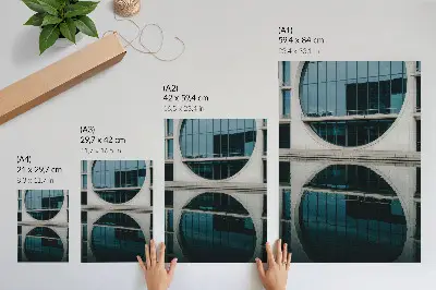 Stampa su tela architettura moderna con riflessi di vetro sull'edificio