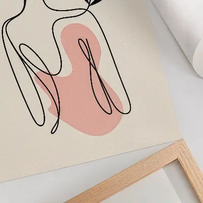 Poster una donna delicata ritratta con linee sottili su sfondo color crema