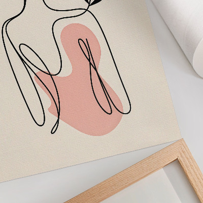 Poster Una donna delicata, ritratta con linee sottili su uno sfondo color crema.