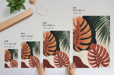 Stampa su tela Foglie tropicali, colori vivaci, modernità