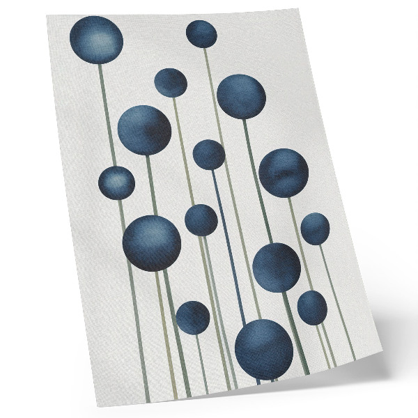 Stampa su tela Cerchi blu su linee verticali