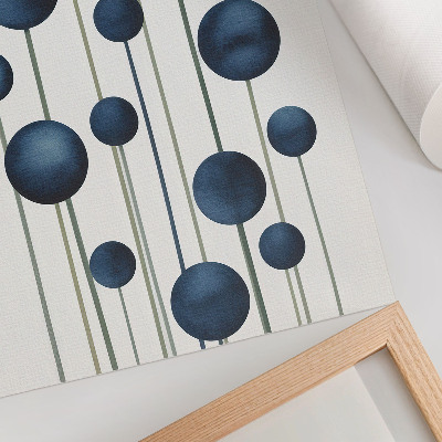 Stampa su tela Cerchi blu su linee verticali