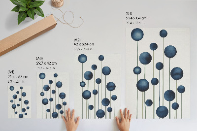 Stampa su tela Cerchi blu su linee verticali