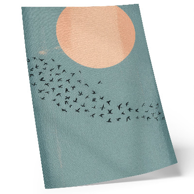 Poster Uccelli in volo su sfondo blu, grande cerchio