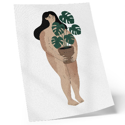 Stampa su tela Donna con vaso di fiori eleganza minimalismo pace