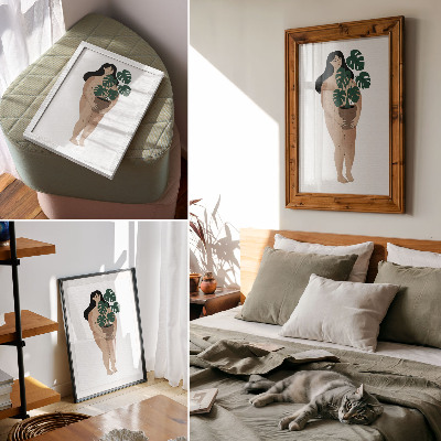 Stampa su tela Donna con vaso di fiori eleganza minimalismo pace