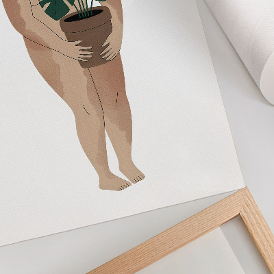 Stampa su tela Donna con vaso di fiori eleganza minimalismo pace