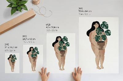 Stampa su tela Donna con vaso di fiori eleganza minimalismo pace