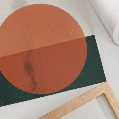 Foto su tela uccelli in volo con cerchio arancione in stile minimalista
