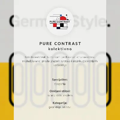 Foto su tela con linee geometriche pulite e colori contrastanti