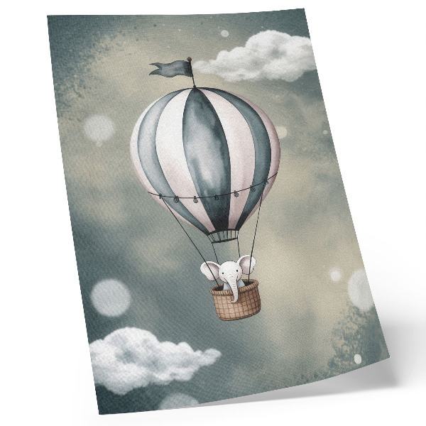 Poster Palloncino con nuvole dalle delicate sfumature di grigio