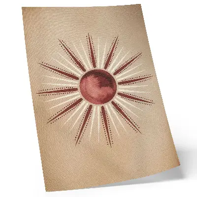 Poster stile bohémien con sole splendente e tonalità calde