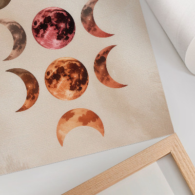 Stampa su tela Simmetria delle lune, colori caldi, atmosfera cosmica