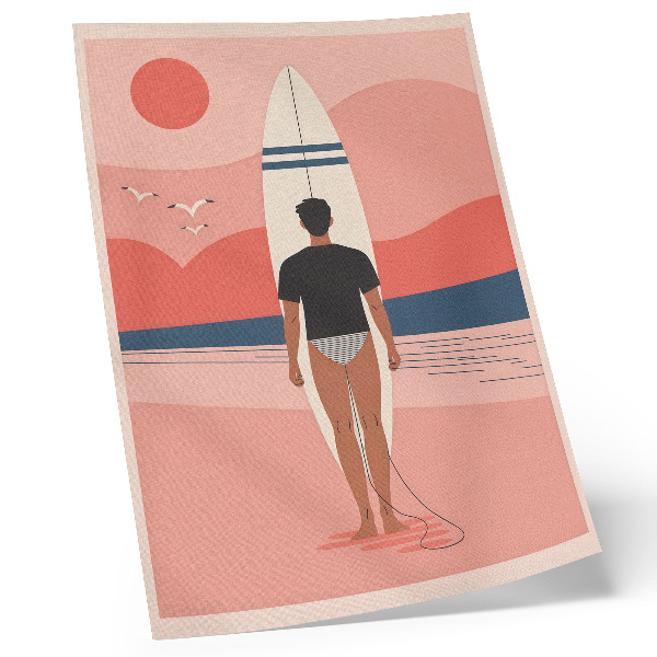 Poster tavola da surf spiaggia mare pace relax
