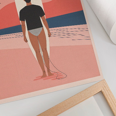 Poster tavola da surf spiaggia mare pace relax