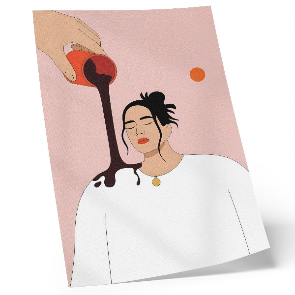 Poster Una figura minimalista sotto un ruscello scuro