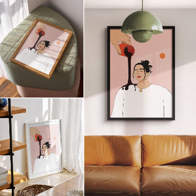 Poster Una figura minimalista sotto un ruscello scuro