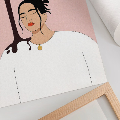 Poster Una figura minimalista sotto un ruscello scuro
