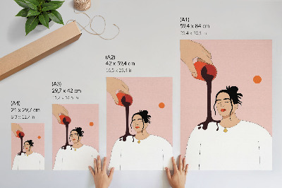Poster Una figura minimalista sotto un ruscello scuro