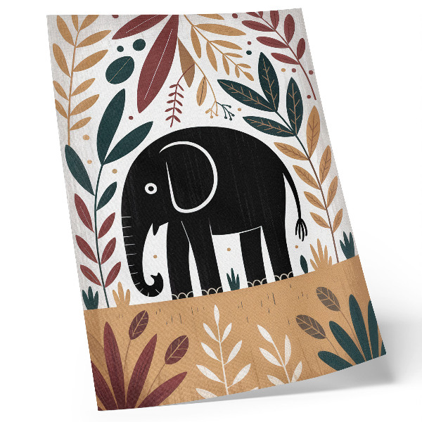 Stampa su tela Elefante tra le foglie eleganza della natura semplicità