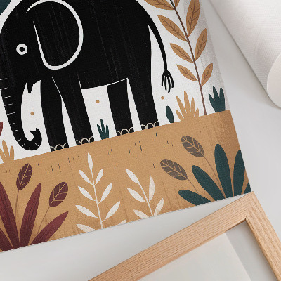 Stampa su tela Elefante tra le foglie eleganza della natura semplicità