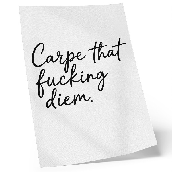 Poster Testo nero su sfondo bianco con uno slogan motivazionale