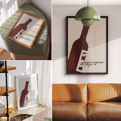 Stampa su tela Grafica minimalista nei toni del bordeaux.