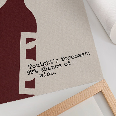 Stampa su tela Grafica minimalista nei toni del bordeaux.