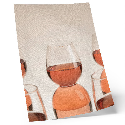 Poster Bicchieri con liquido rosa su sfondo chiaro