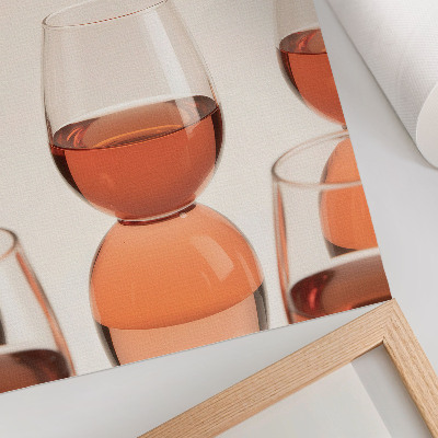 Poster Bicchieri con liquido rosa su sfondo chiaro