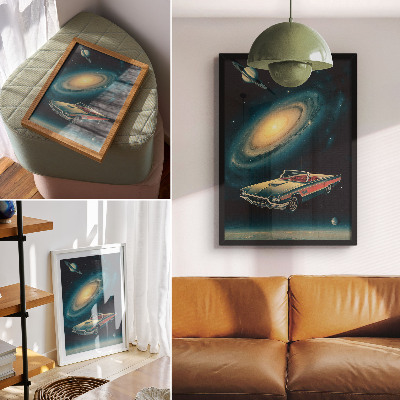 Poster Un'auto nello spazio è una combinazione fantastica