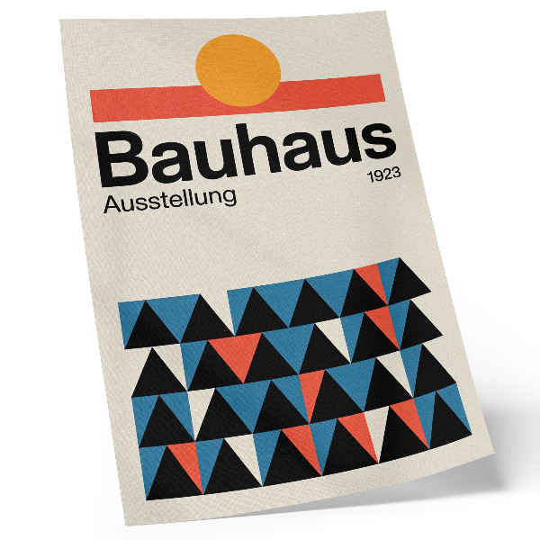 Poster Grafica Bauhaus con accenti arancioni