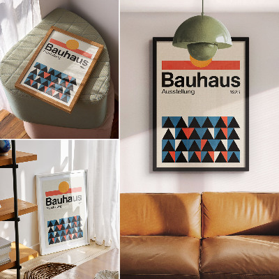 Poster Grafica Bauhaus con accenti arancioni