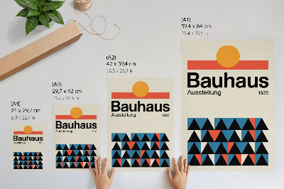 Poster Grafica Bauhaus con accenti arancioni