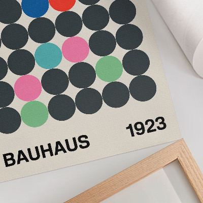 Foto su tela Cerchi neri geometrici dai colori vivaci, ispirazioni Bauhaus