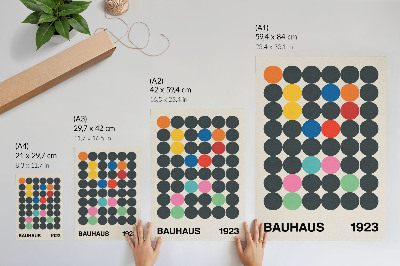 Foto su tela Cerchi neri geometrici dai colori vivaci, ispirazioni Bauhaus
