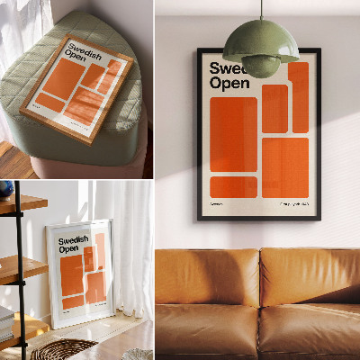 Poster Rettangoli arancioni su sfondo crema