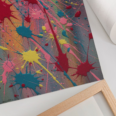Stampa su tela Macchie di colore giallo, rosa e turchese