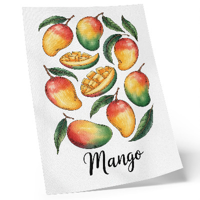 Foto su tela Illustrazione in stile esotico di foglie verdi di mango