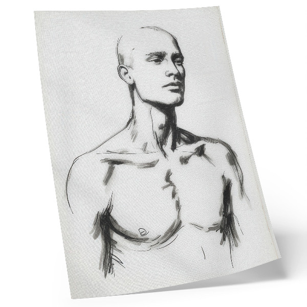 Poster Disegno in bianco e nero della figura di un uomo