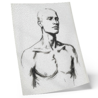 Poster Disegno in bianco e nero della figura di un uomo