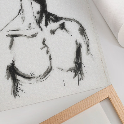 Poster Disegno in bianco e nero della figura di un uomo