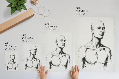 Poster Disegno in bianco e nero della figura di un uomo