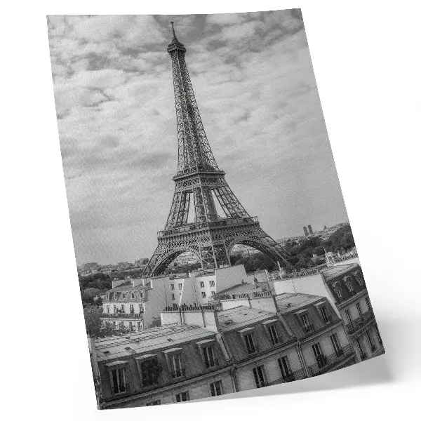 Foto su tela elegante Torre Eiffel grigia con prospettiva moderna