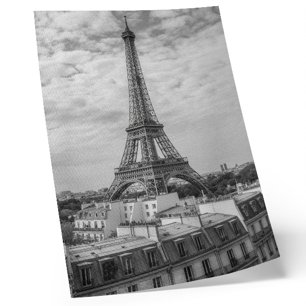 Foto su tela Elegante Torre Eiffel grigia, prospettiva moderna