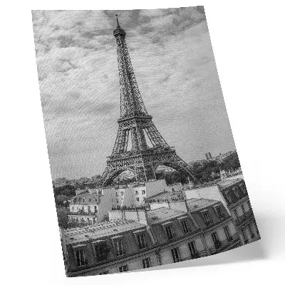 Foto su tela elegante Torre Eiffel grigia con prospettiva moderna
